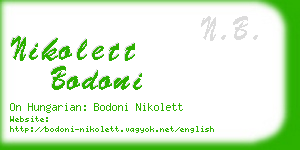 nikolett bodoni business card